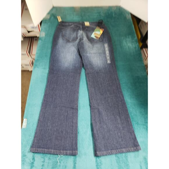 DKNY Jeans Size 4 Short Womens Blue Stretch Pants Mid Rise SOHO Flared NWT - Picture 12 of 16